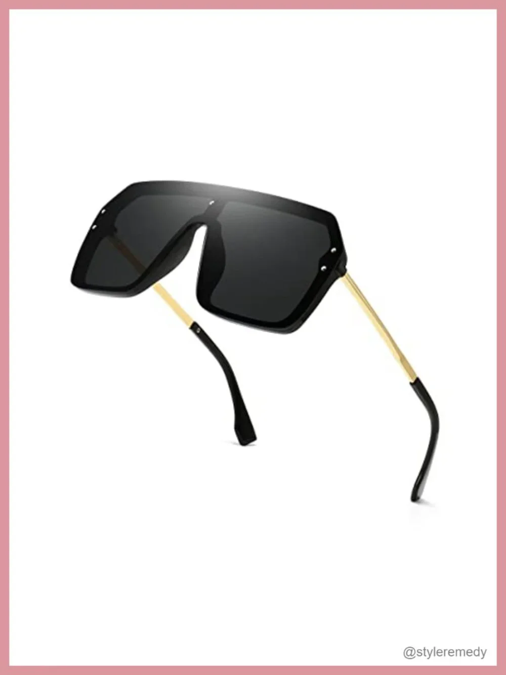 Oversized One Piece Sunglasses Rimless UV400 Shield Shades